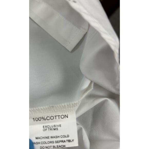 Stylish White Embroidered Blouse Medium Button Down Long Sleeve Floral NWT - Picture 6 of 7